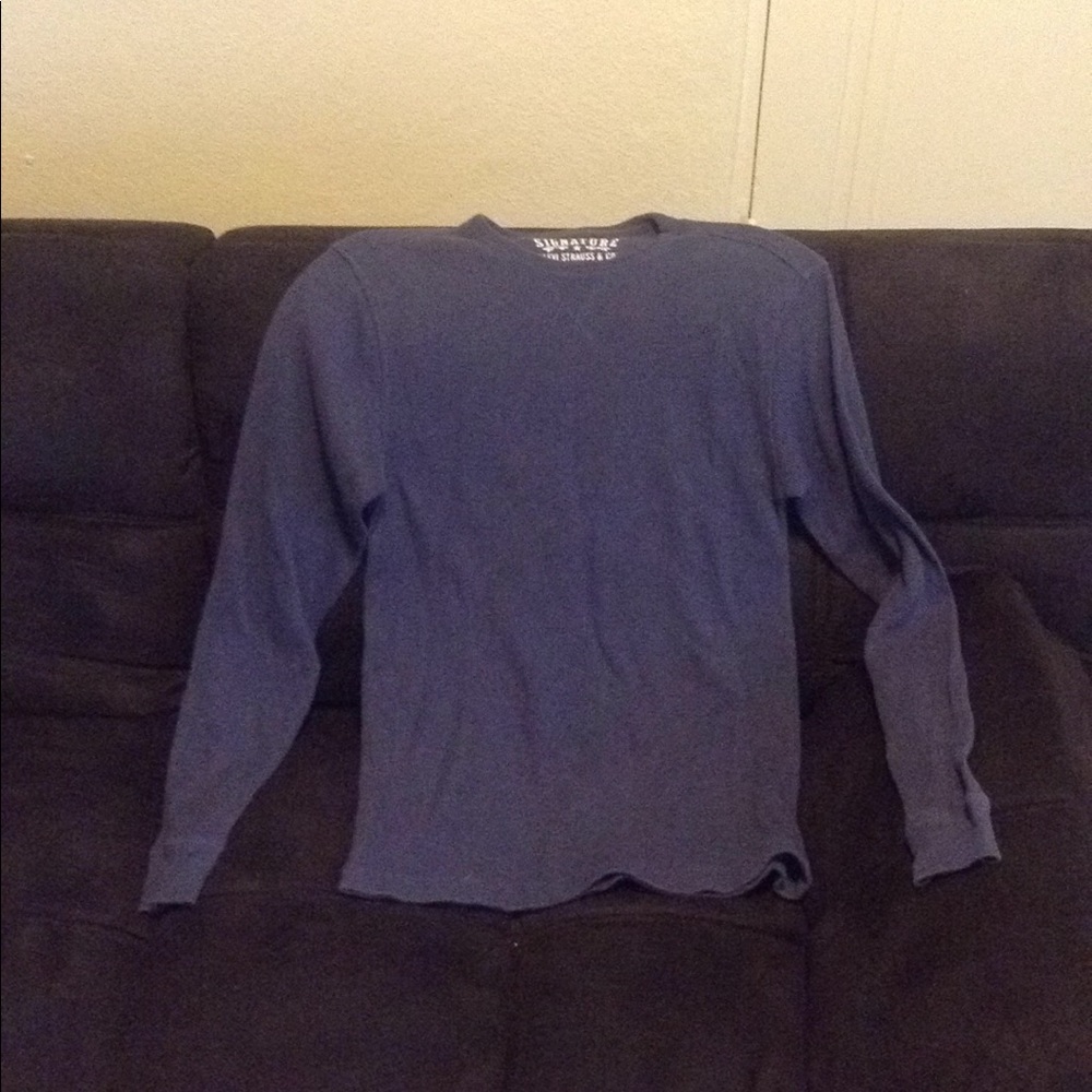 Navy blue long sleeve shirt